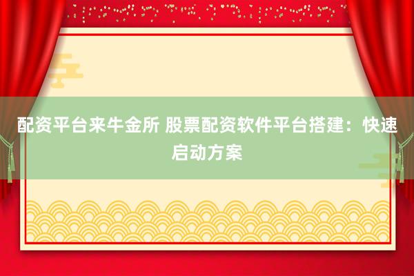 配資平臺(tái)來(lái)牛金所 股票配資軟件平臺(tái)搭建：快速啟動(dòng)方案